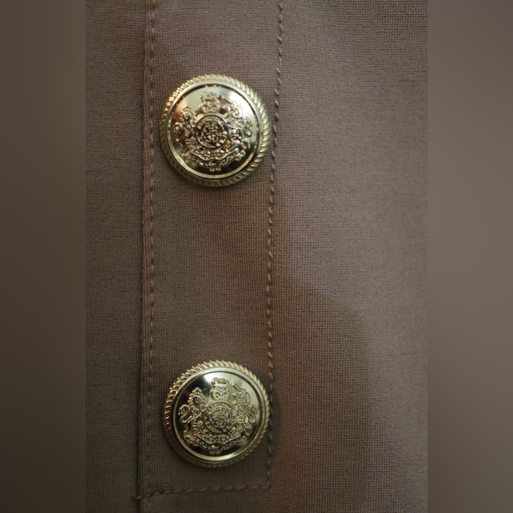 NWOT Tan and Gold Button Detail High Rise Zara Pants/Leggings Size XL - Picture 3 of 4